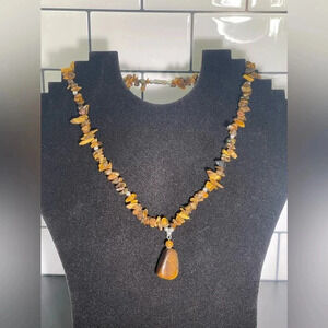 Vintage Tiger Eye Gemstone Necklace